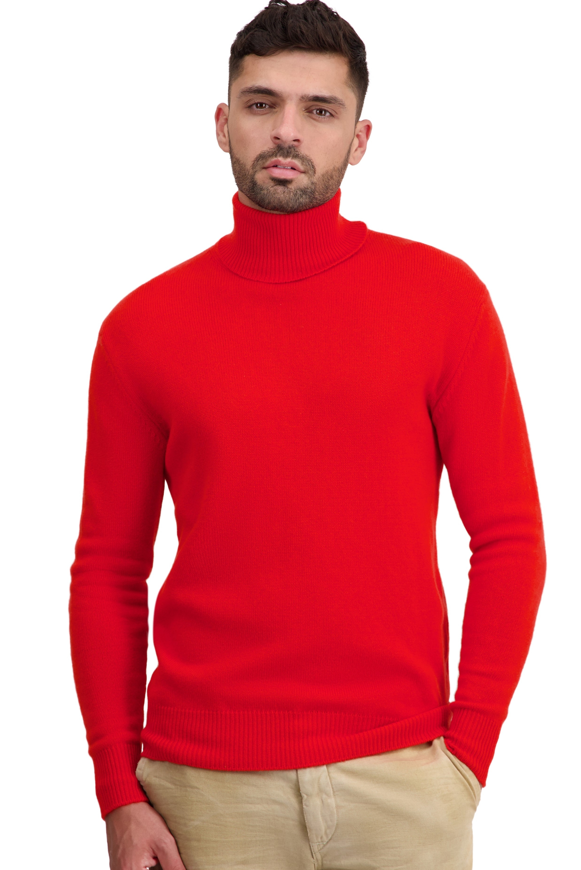 Cashmere men chunky sweater torino first tomato xl