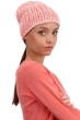 Cashmere accessories beanie tchoopy natural ecru shinking violet peach 26 x 23 cm