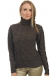 Cashmere ladies blanche marron chine 4xl