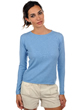 Cashmere ladies round necks line azur blue chine 