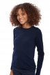 Cashmere ladies round necks line dress blue 