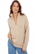 Cashmere ladies v necks alizette natural beige 2xl