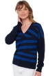 Cashmere ladies v necks brede dress blue kleny s