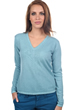 Cashmere ladies v necks emma teal blue 