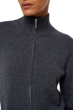 Cashmere ladies zip hood thames first dark grey m