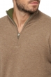 Cashmere men chunky sweater cilio ivy green natural brown xs
