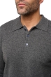 Cashmere men polo style sweaters tarn first dark grey 3xl