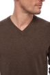 Cashmere men v necks hippolyte marron chine 