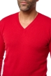 Cashmere men v necks tor first deep red l