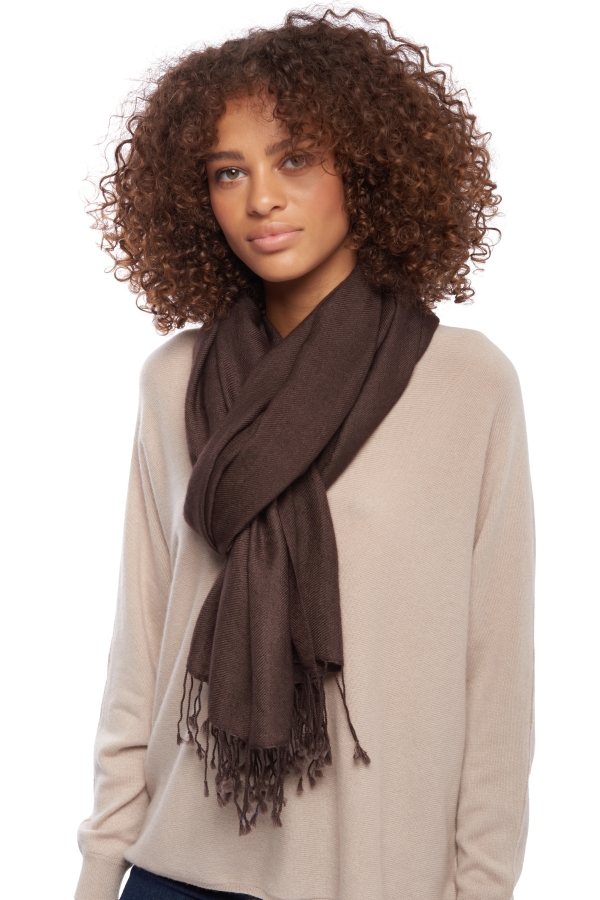 Cashmere accessories diamant seal brown 201 cm x 71 cm