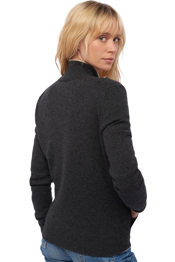 Cashmere ladies akemi charcoal marl natural beige 3xl