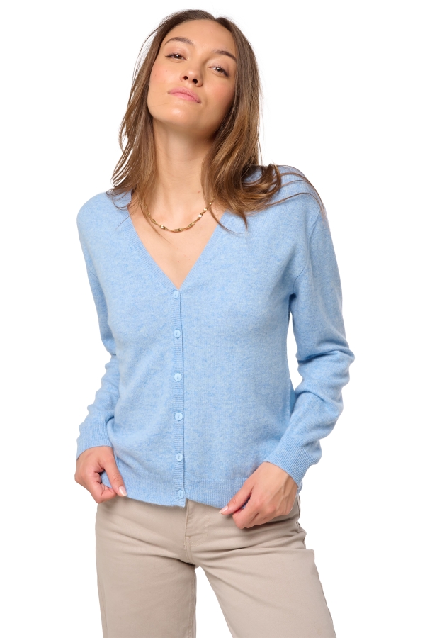 Cashmere ladies basic sweaters at low prices taline first powder blue l