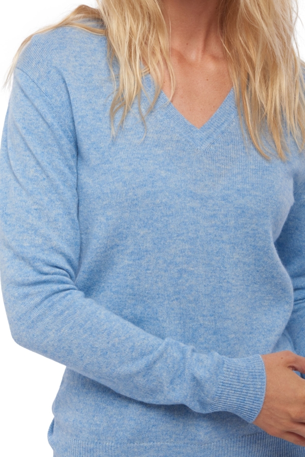 Cashmere ladies basic sweaters at low prices tessa first powder blue m