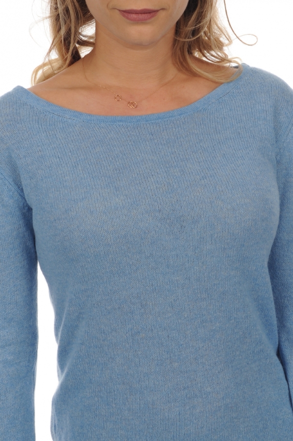 Cashmere ladies caleen azur blue chine xl