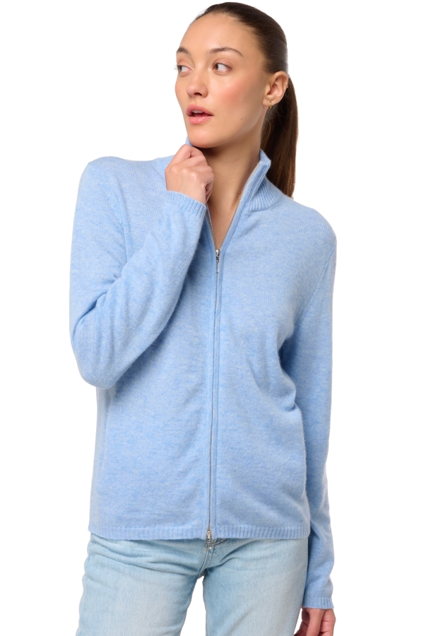 Cashmere ladies cardigans thames first powder blue 2xl