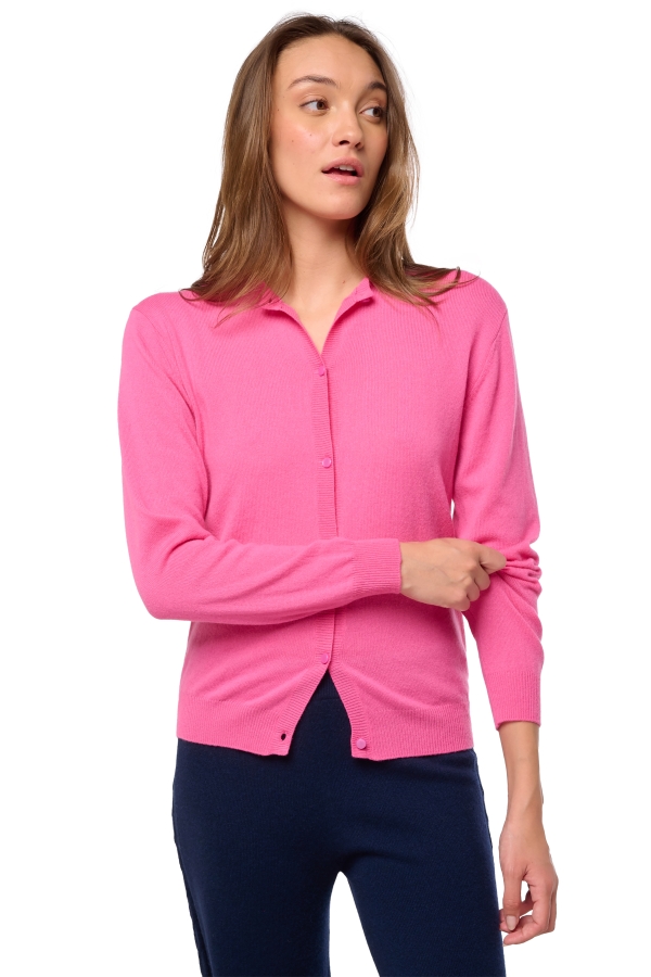 Cashmere ladies cardigans tyra first flashy rose l