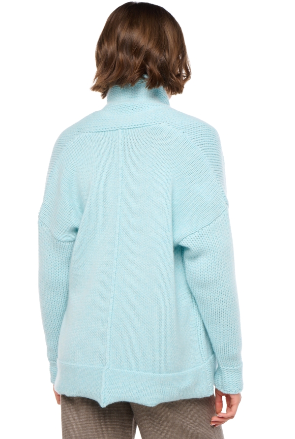 Cashmere ladies cardigans vienne natural ecru aqua m