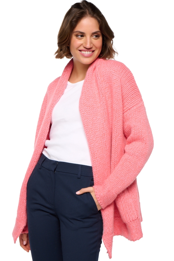 Cashmere ladies cardigans vienne peach pink lavender l