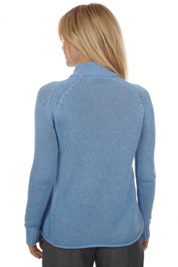 Cashmere ladies chunky sweater louisa azur blue chine xl