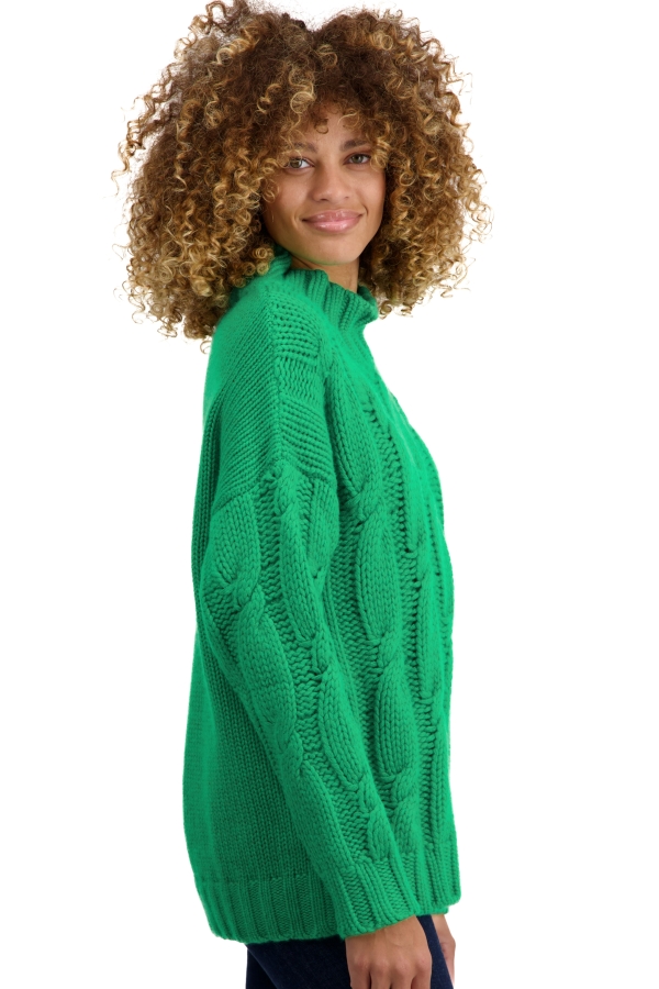 Cashmere ladies chunky sweater twiggy new green l