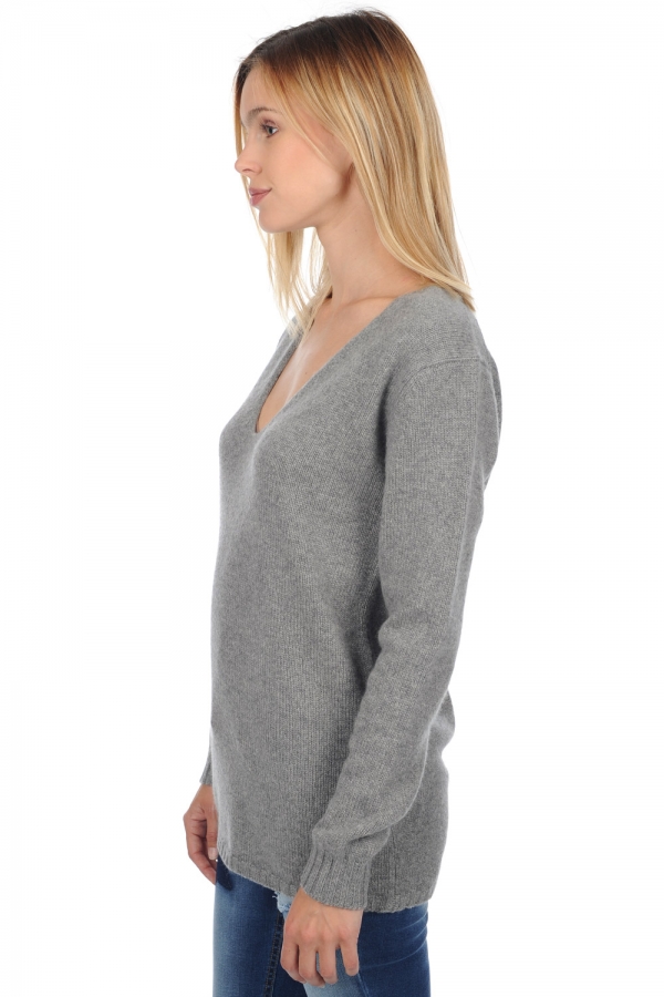 Cashmere ladies chunky sweater vanessa grey marl 3xl
