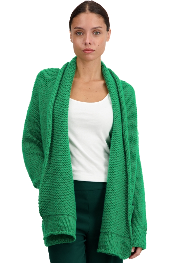 Cashmere ladies chunky sweater vienne basil new green l