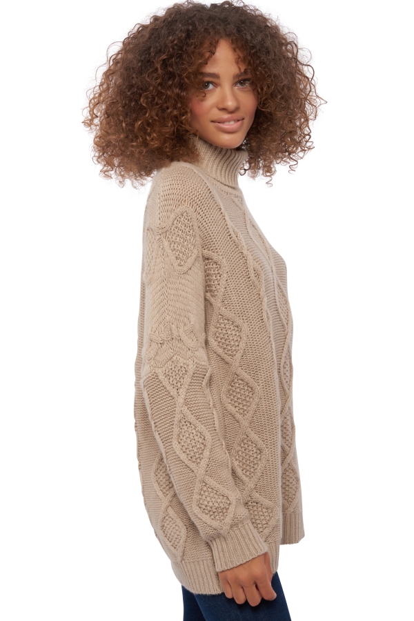 Cashmere ladies chunky sweater zenith natural stone l