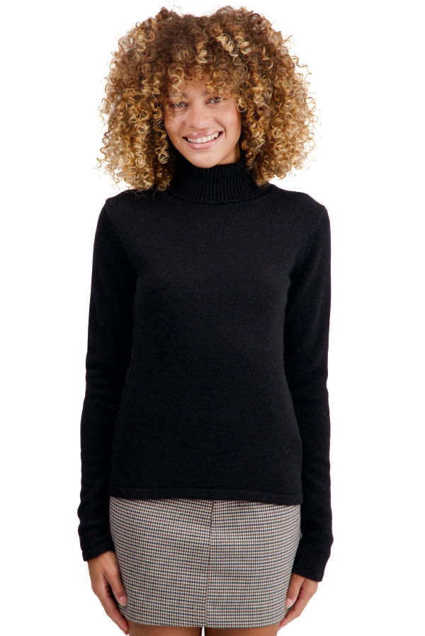 Cashmere ladies roll neck taipei first black l