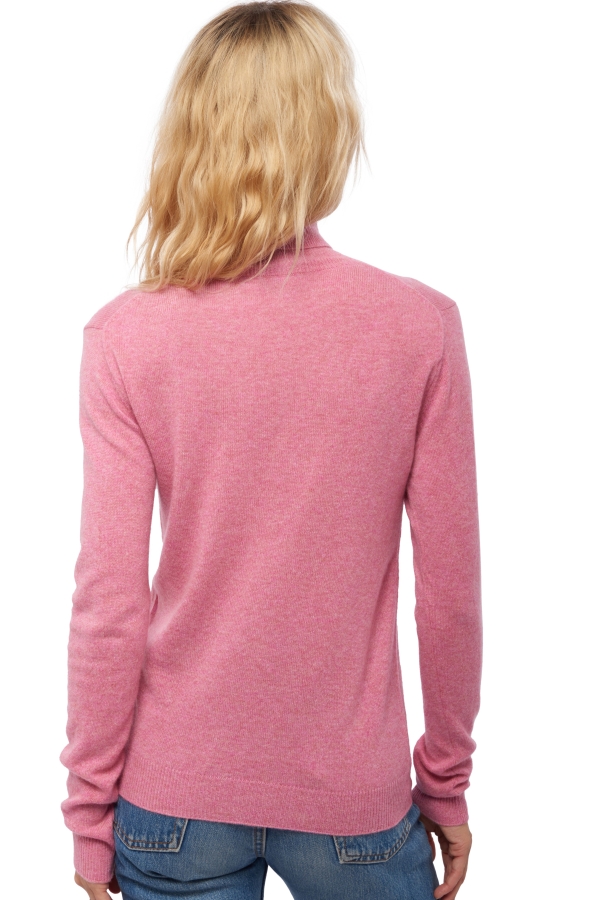 Cashmere ladies roll neck tale first carnation pink m