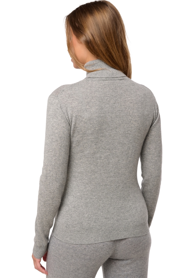 Cashmere ladies roll neck tale first dark grey m