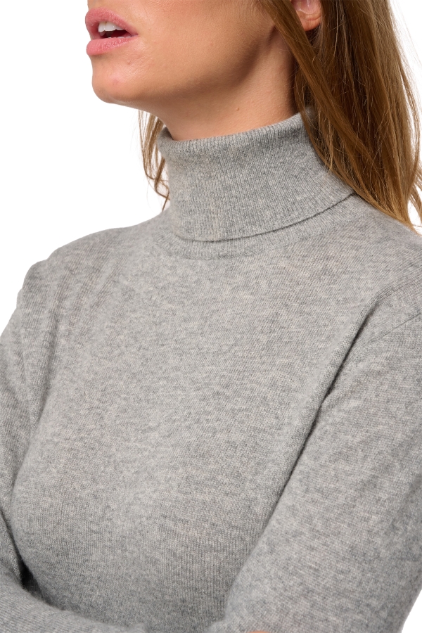 Cashmere ladies roll neck tale first dark grey xl