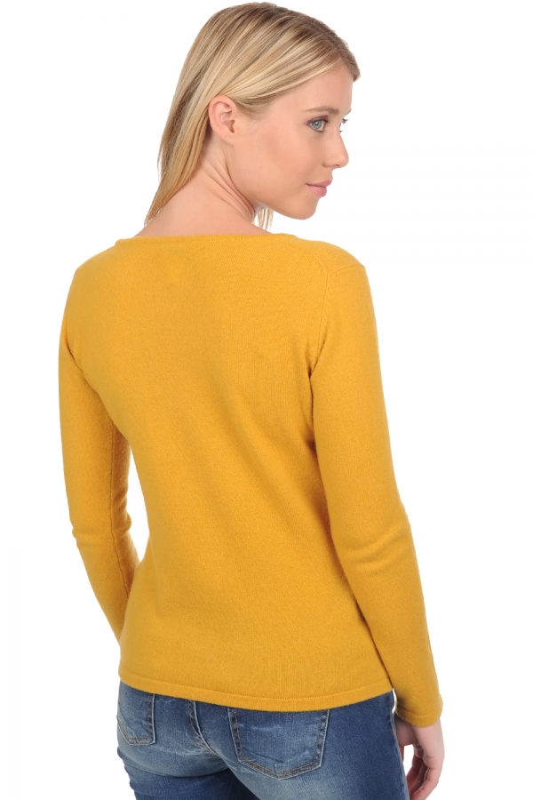 Cashmere ladies round necks solange mustard 