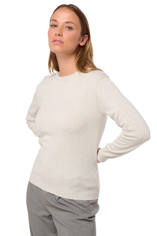 Cashmere ladies round necks thalia first fluo white m