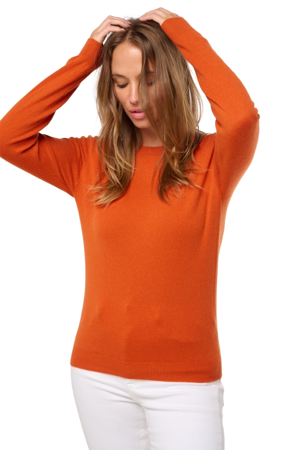 Cashmere ladies round necks thalia first marmelade 2xl