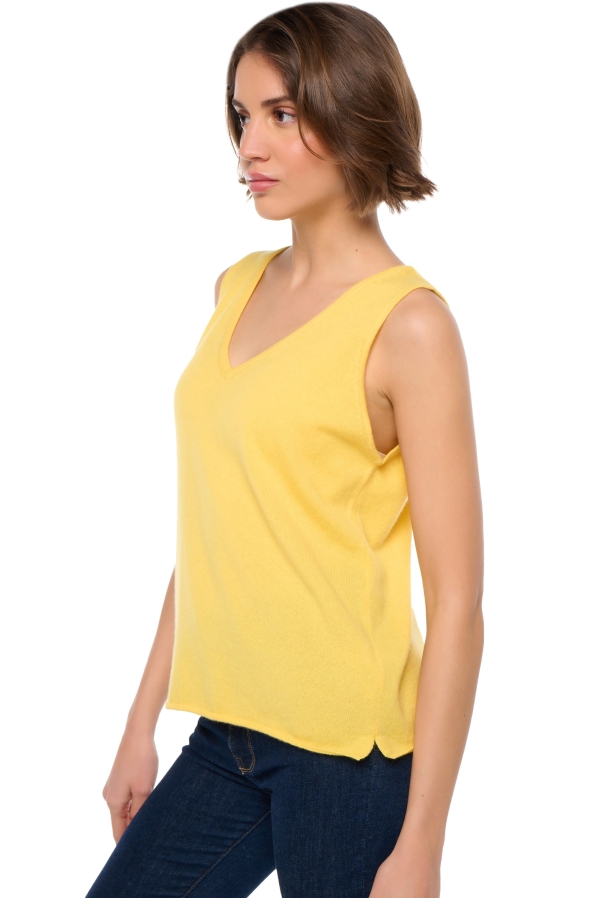 Cashmere ladies v necks saige daffodil 