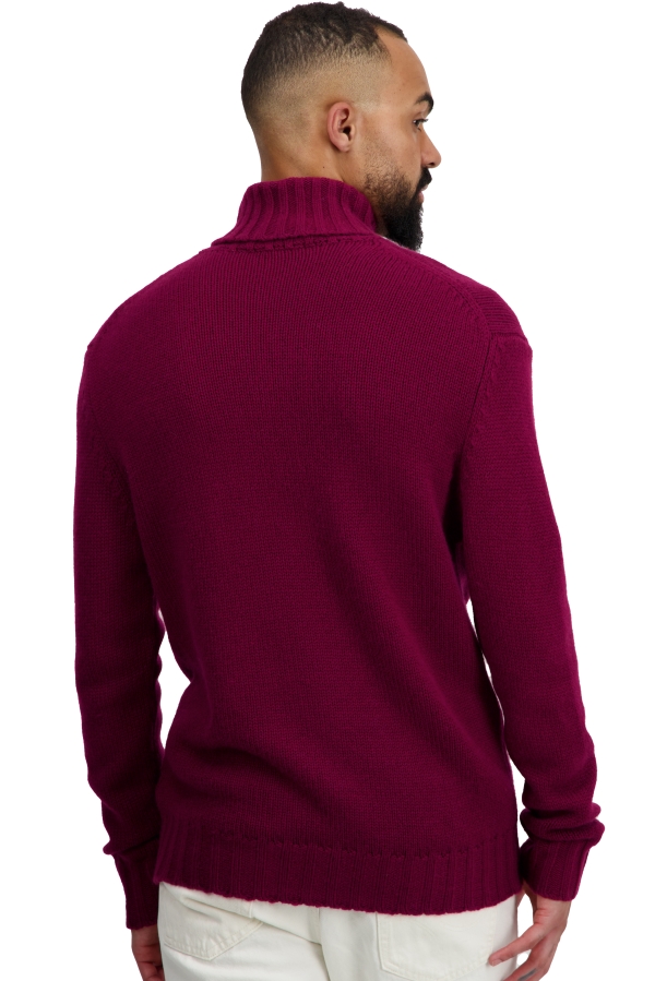 Cashmere men chunky sweater achille bordeaux 3xl