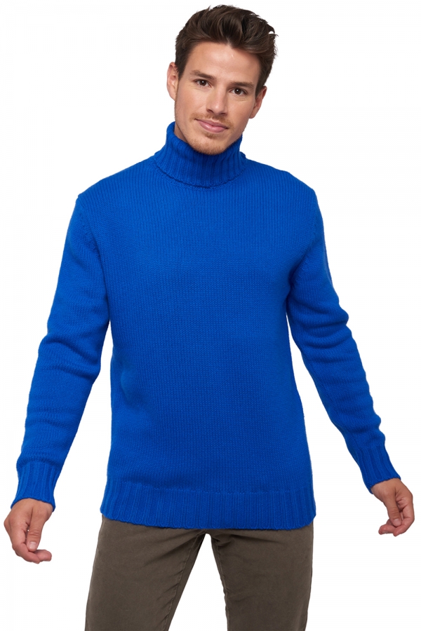 Cashmere men chunky sweater achille lapis blue l