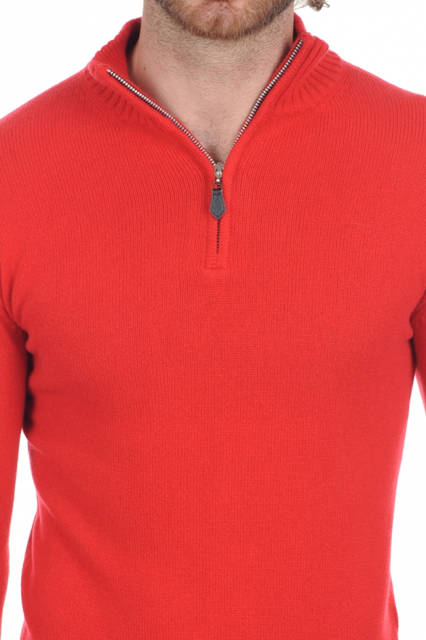 Cashmere men chunky sweater donovan premium tango red xl