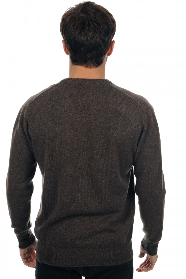 Cashmere men chunky sweater hippolyte 4f marron chine 4xl