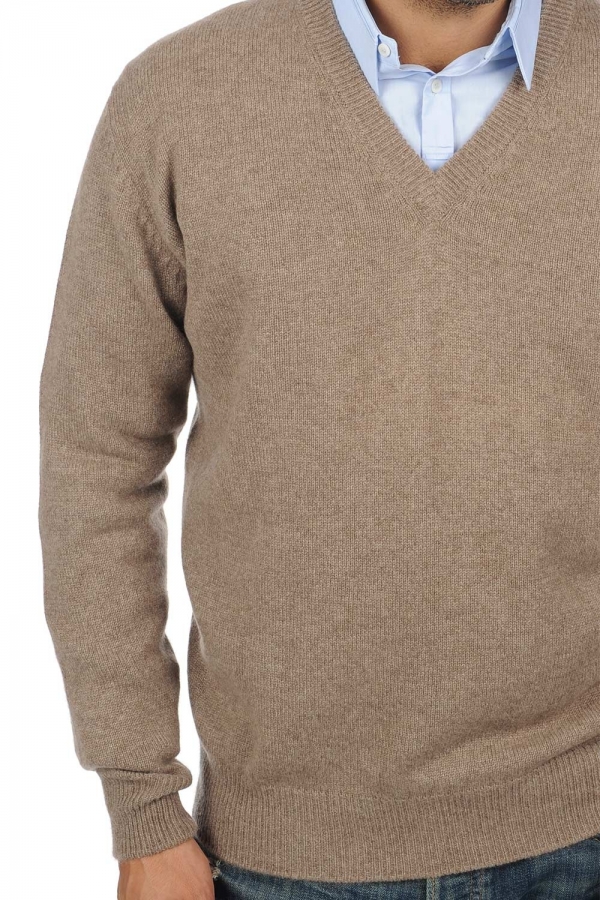 Cashmere men chunky sweater hippolyte 4f natural brown l