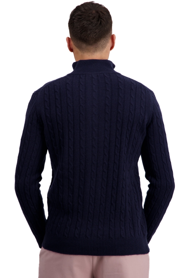 Cashmere men chunky sweater taurus dress blue 4xl