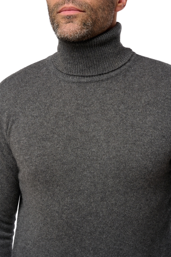 Cashmere men chunky sweater torino first dark grey l