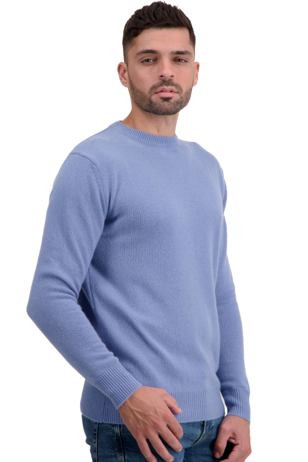 Cashmere men chunky sweater touraine first light blue 2xl