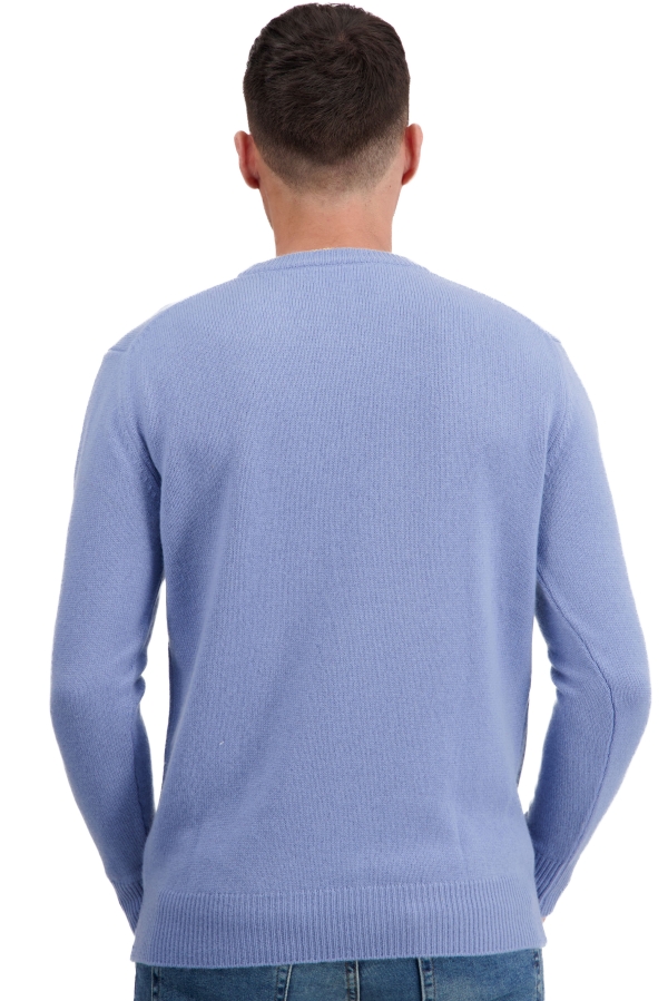 Cashmere men chunky sweater touraine first light blue 3xl