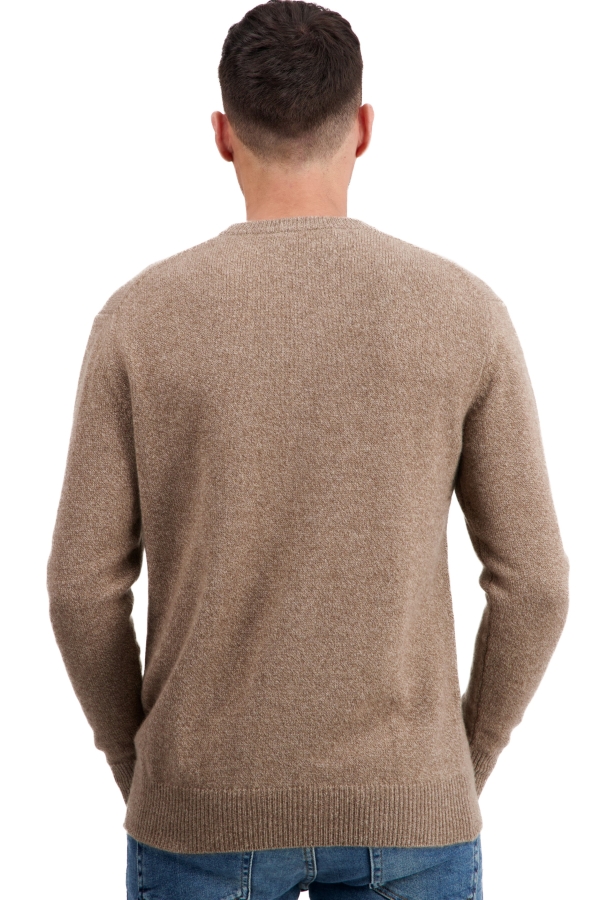 Cashmere men chunky sweater touraine first tan marl l