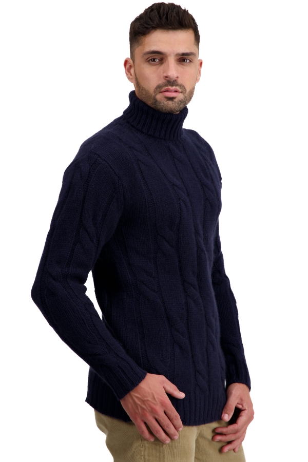 Cashmere men chunky sweater triton dress blue 4xl