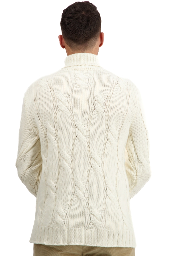 Cashmere men chunky sweater triton natural ecru 4xl