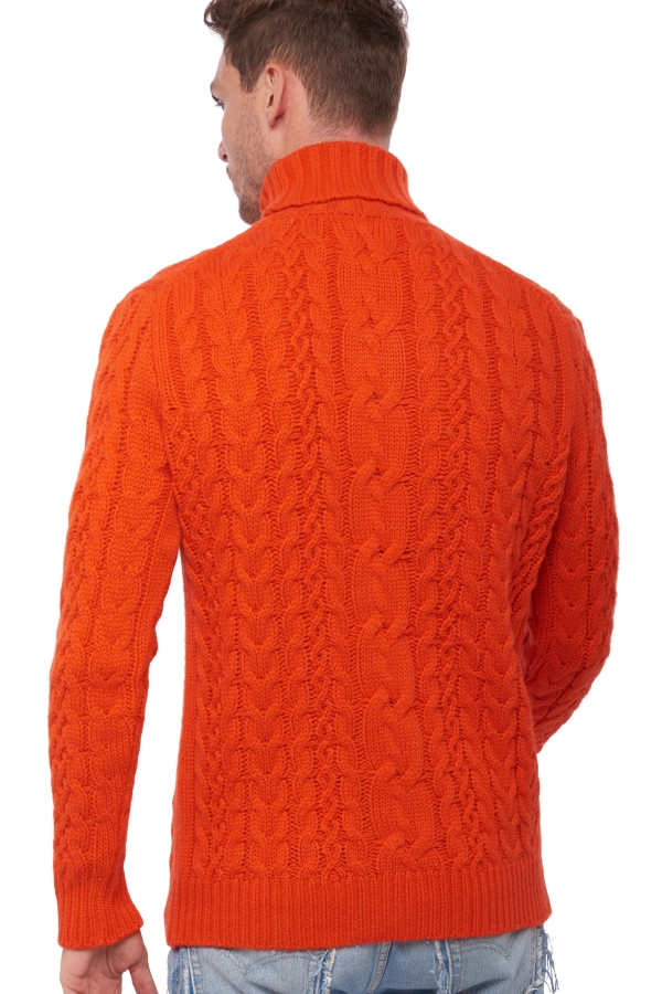 Cashmere men chunky sweater villepinte bloody orange xl