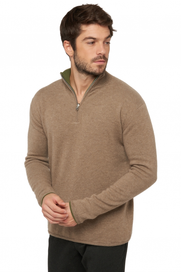 Cashmere men polo style sweaters cilio black natural stone s