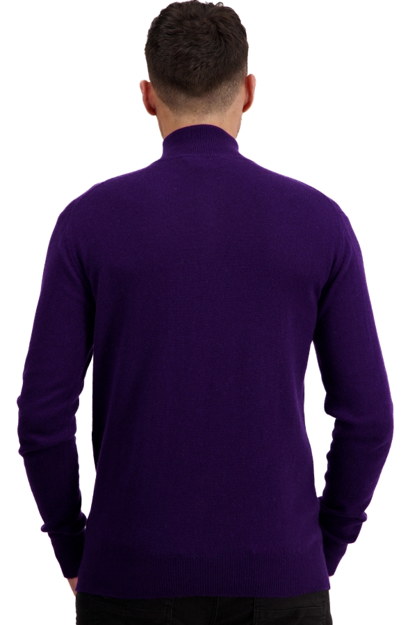 Cashmere men polo style sweaters themon deep purple juliet xl